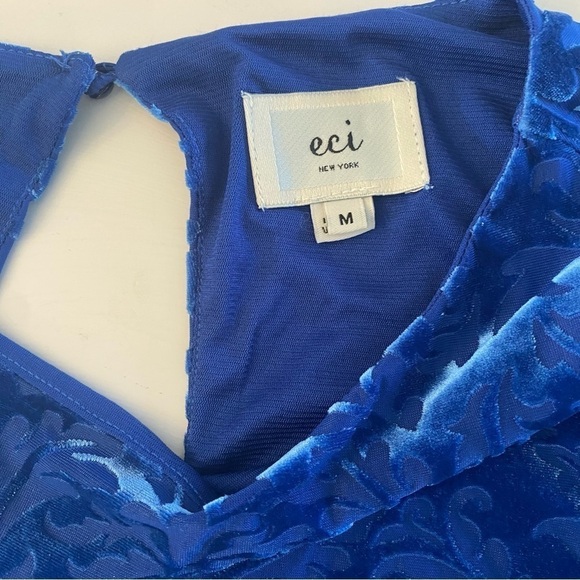 Eci New York Blue Bohemian Bell-Sleeve Velvet Dress - Picture 10 of 14